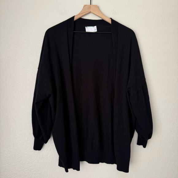 ASOS Women's Black Cardigan Sweater Balloon Puff Sleeve Soft Stretch Size 6P Top - Picture 1 of 9